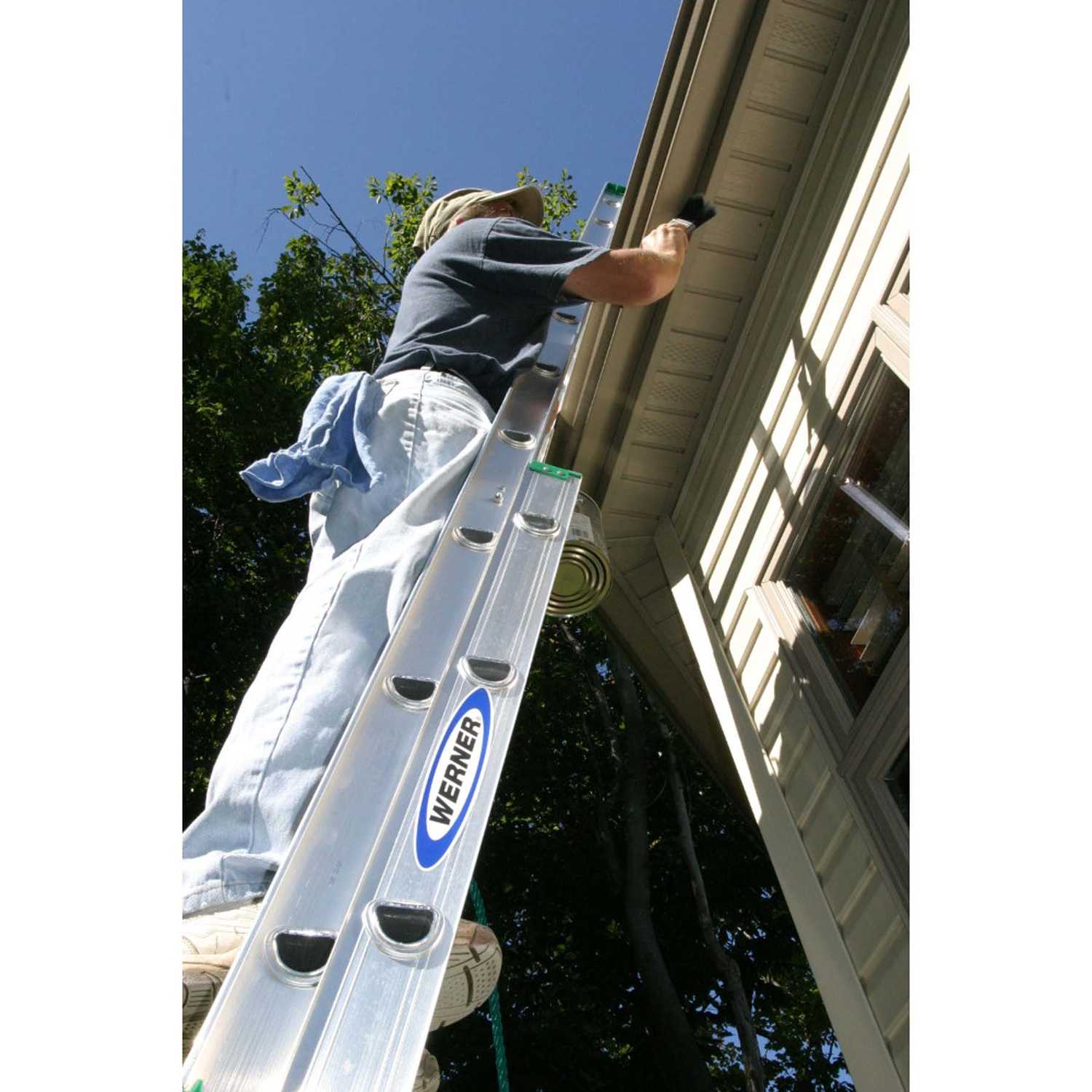 Werner 20 ft. H x 17.33 in. W Aluminum Extension Ladder Type II 225 lb. Ace Hardware