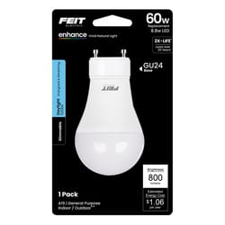 Feit Enhance A19 GU24 LED Bulb Daylight 60 Watt Equivalence 1 pk