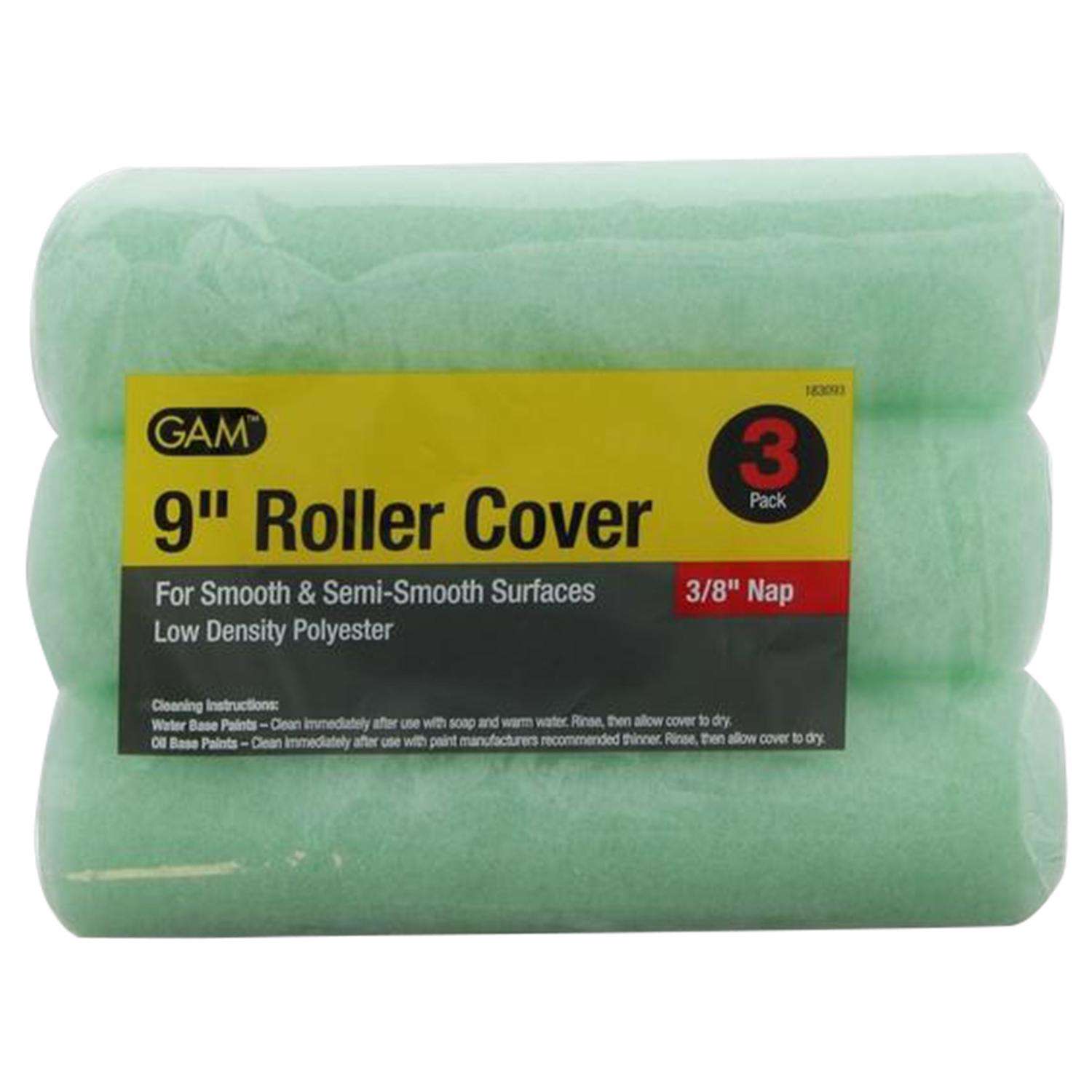 GAM Polyester 9 in. W X 3/8 in. Mini Paint Roller Cover 3 pk Ace Hardware