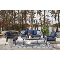 Signature Design by Ashley Gali Gray Aluminum Frame Sectional Blue