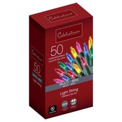 Celebrations Red Incandescent Mini Multicolored 50 ct String Christmas Lights 10 ft.