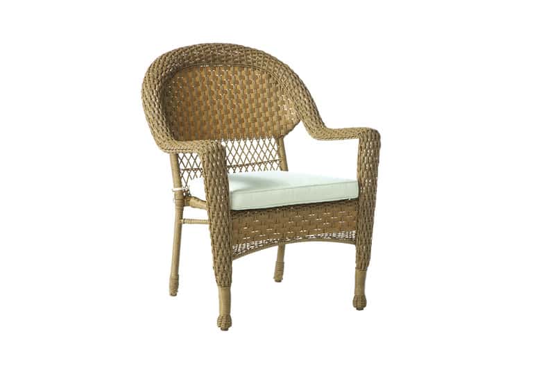 Living Accents Palmaro Tan Wicker Frame Stackable Chair White Ace Hardware