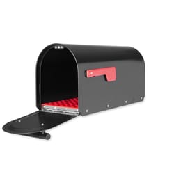 Architectural Mailboxes Sequoia Modern Galvanized Steel Post Mount Black Mailbox