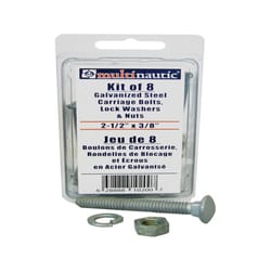 Multinautic Steel 2.5 in. L Bolt and Nuts Kit 8 pk
