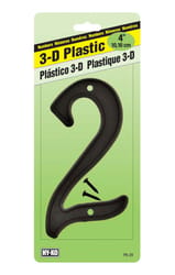 Hy-Ko 4 in. Black Plastic Nail-On Number 2 1 pc