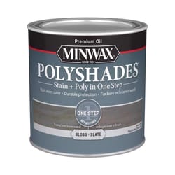 Minwax Polyshades Semi-Transparent Gloss Slate Oil-Based Stain/Polyurethane Finish 0.5 pt