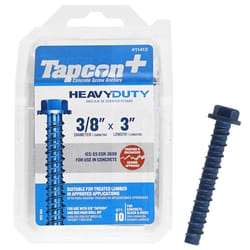 Tapcon 3/8 in. D X 3 in. L Steel Hex Head Concrete Screw Anchor 10 pk