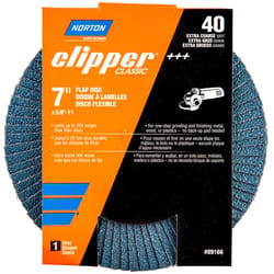 Norton Clipper 7 in. D X 5/8-11 in. Zirconia Alumina/X-Wt Cotton Flap Disc 40 Grit 1 pk