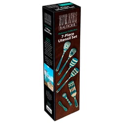 Totally Bamboo Baltique Light Blue/Natural Birch Wood Utensil Set