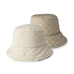 Britt's Knits Apres-Ski Reversible Sherpa Bucket Hat Oatmeal One Size Fits Most