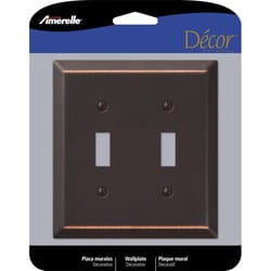 Amerelle Century Antique Bronze 2 gang Stamped Steel Toggle Wall Plate 1 pk