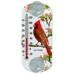 La Crosse Technology Cardinal Window Thermometer Plastic Multicolored 8.8 in.