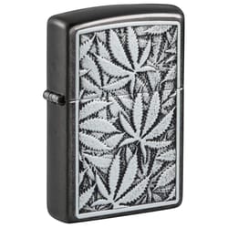 Zippo Black Cannabis Emblem Lighter 2 oz 1 pk