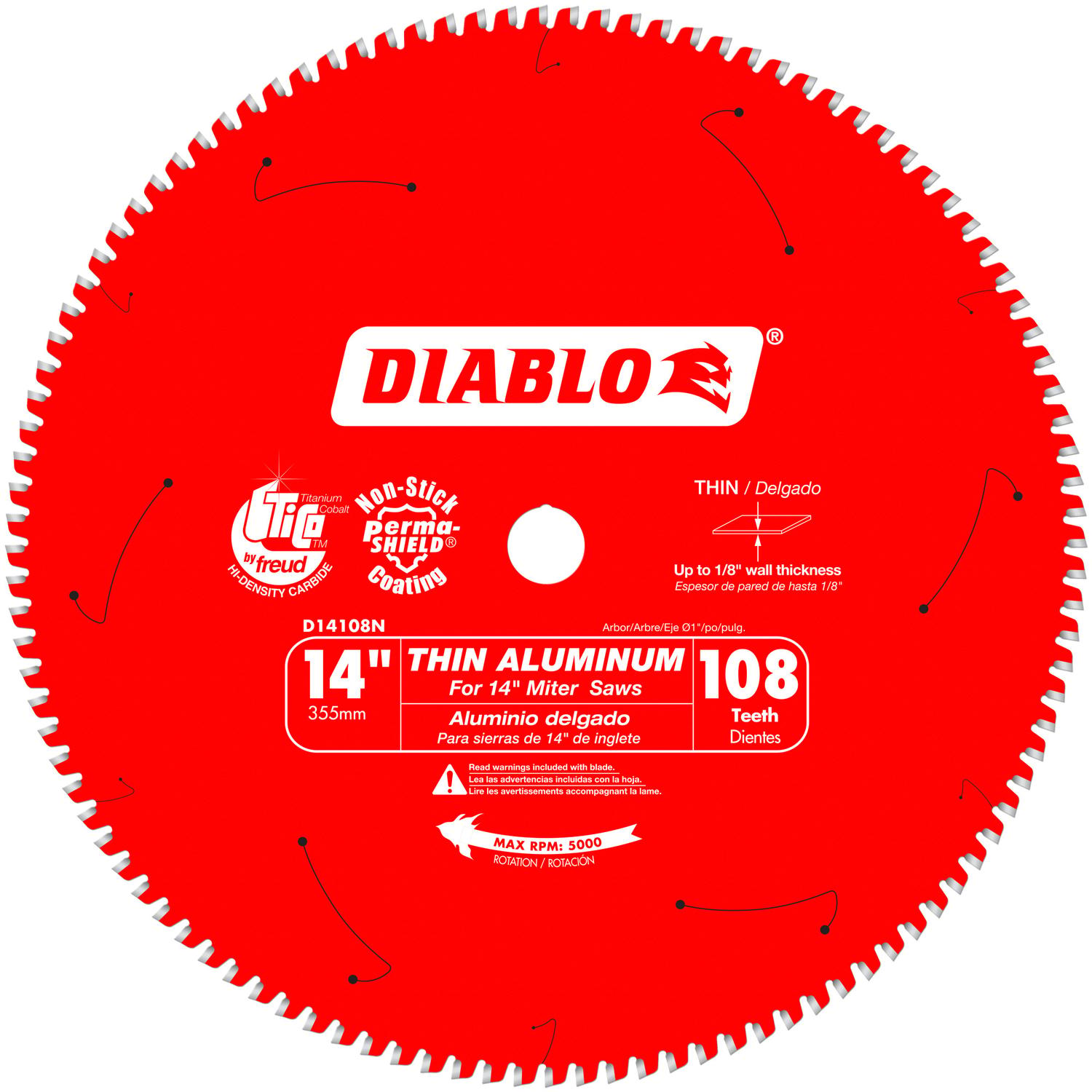 Diablo 14 in. D X 1 in. TiCo Hi-Density Carbide Circular Saw Blade 108 teeth 1 pk Uae Electronic uaeelectronic.com