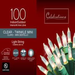 Celebrations Incandescent Mini Clear 100 ct String Christmas Lights 20.5 in.