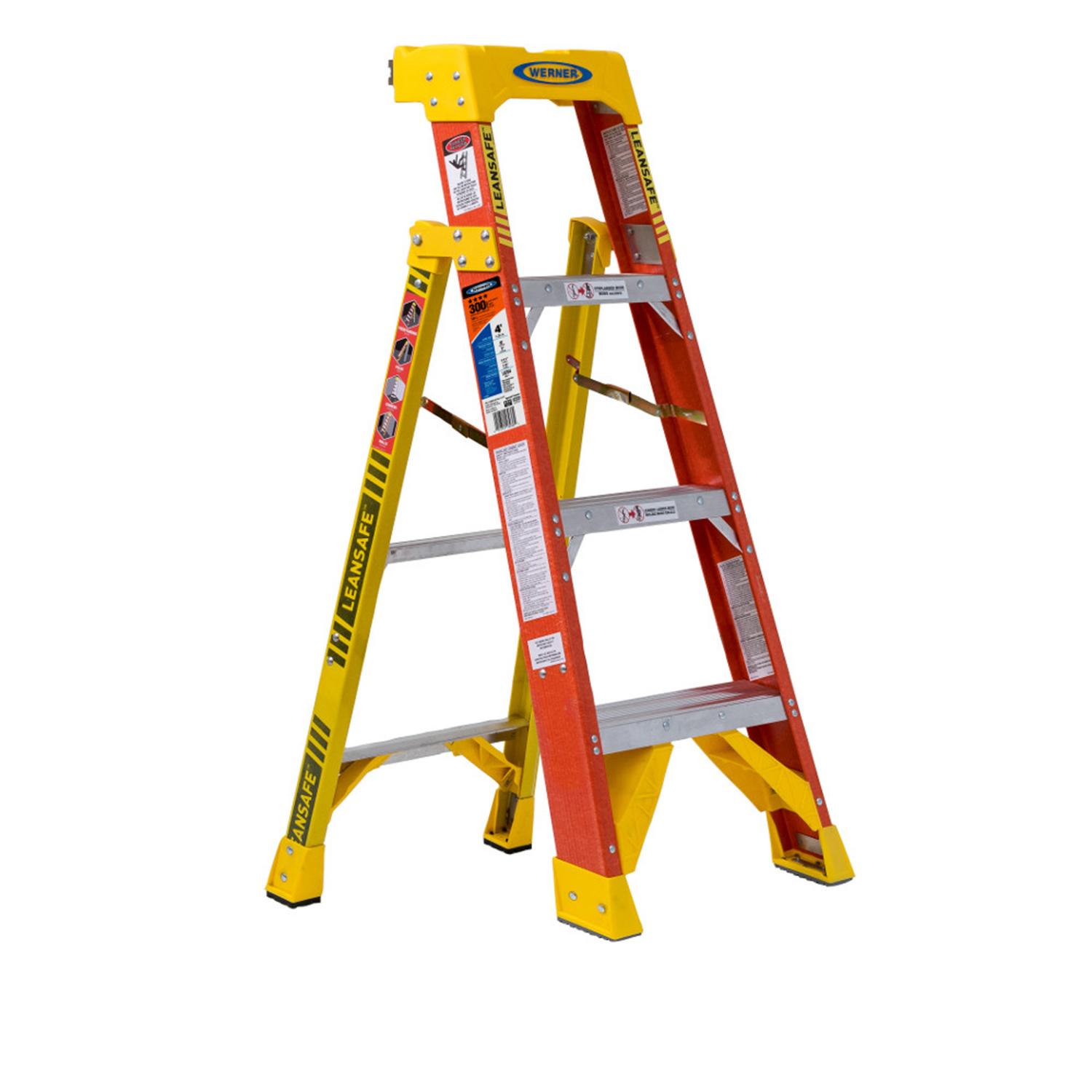 Werner Leansafe 4 ft. H Fiberglass Step Ladder Type IA 300 lb. capacity Sansujyuku sansujyuku.com