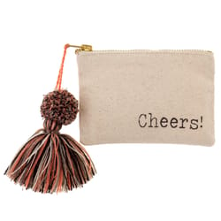 Karma Cheers Tassel Card Holder Cotton Canvas 1 pk