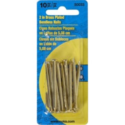 Hillman OOK Brass-Plated Hardwall Picture Hanging Nails 15 lb 10 pk