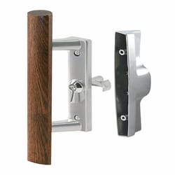 Prime-Line Wood Tone Aluminum Outdoor Patio Door Handle Set
