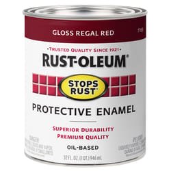 Rust-Oleum Stops Rust Indoor and Outdoor Gloss Regal Red Oil-Based Protective Paint 1 qt