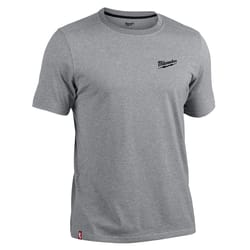 Milwaukee M Short Sleeve Men's Crew Neck Gray Hybrid Work Tee Shirt
