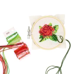 Kikkerland Rose Embroidery Kit Cotton/Polyerster Fabric 1 pk