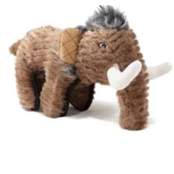 Steel Dog Ruffian Brown Plush Dino Woolly Mammoth Dog Toy Large Sizes 1 pk