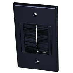 Monster Just Hook It Up Black 1 gang Plastic Home Theater Brush Wall Plate 1 pk