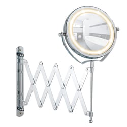 Wenko Brolo 4 in. H X 4 in. W Wall Mount LED Vanity Mirror Chrome Silver