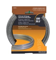 HILLMAN 0.096 - 0.099 in. D X 100 ft. L Galvanized Steel 20 Ga. Wire