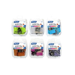 Bazic Products Assorted Size Assorted Color Binder Clips 12 pk