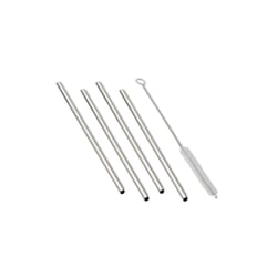 Outset Silver Stainless Steel Straws
