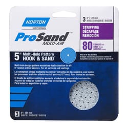 Norton ProSand 5 in. Ceramic Alumina Hook and Loop A975 Sanding Disc 80 Grit Coarse 3 pk