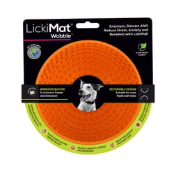 LickiMat Wobble Orange Rubber Slow Feeder For Dogs