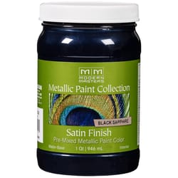 Modern Masters Satin Black Sapphire Water-Based Metallic Paint Exterior and Interior 32 qt