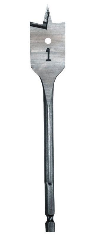 Milwaukee 1-1/8 in. X 6 in. L Heat-Treated Steel Flat Boring Drill Bit Quick-Change Hex Shank 1 pc