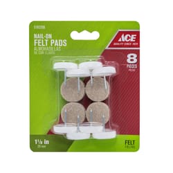 Ace White 1 in. Nail-On Felt/Metal/Plastic Chair Glide Set 8 pk