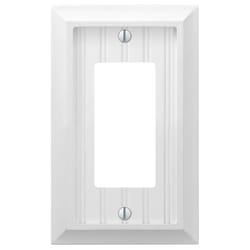 Amerelle Cottage White 1 gang Compressed Composite Decorator Wall Plate 1 pk