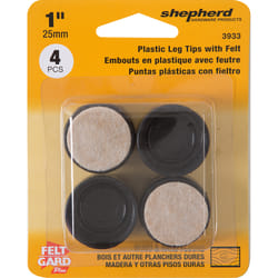 Shepherd Hardware Plastic Leg Tip Black Round 1 in. W X 1 in. L 4 pk