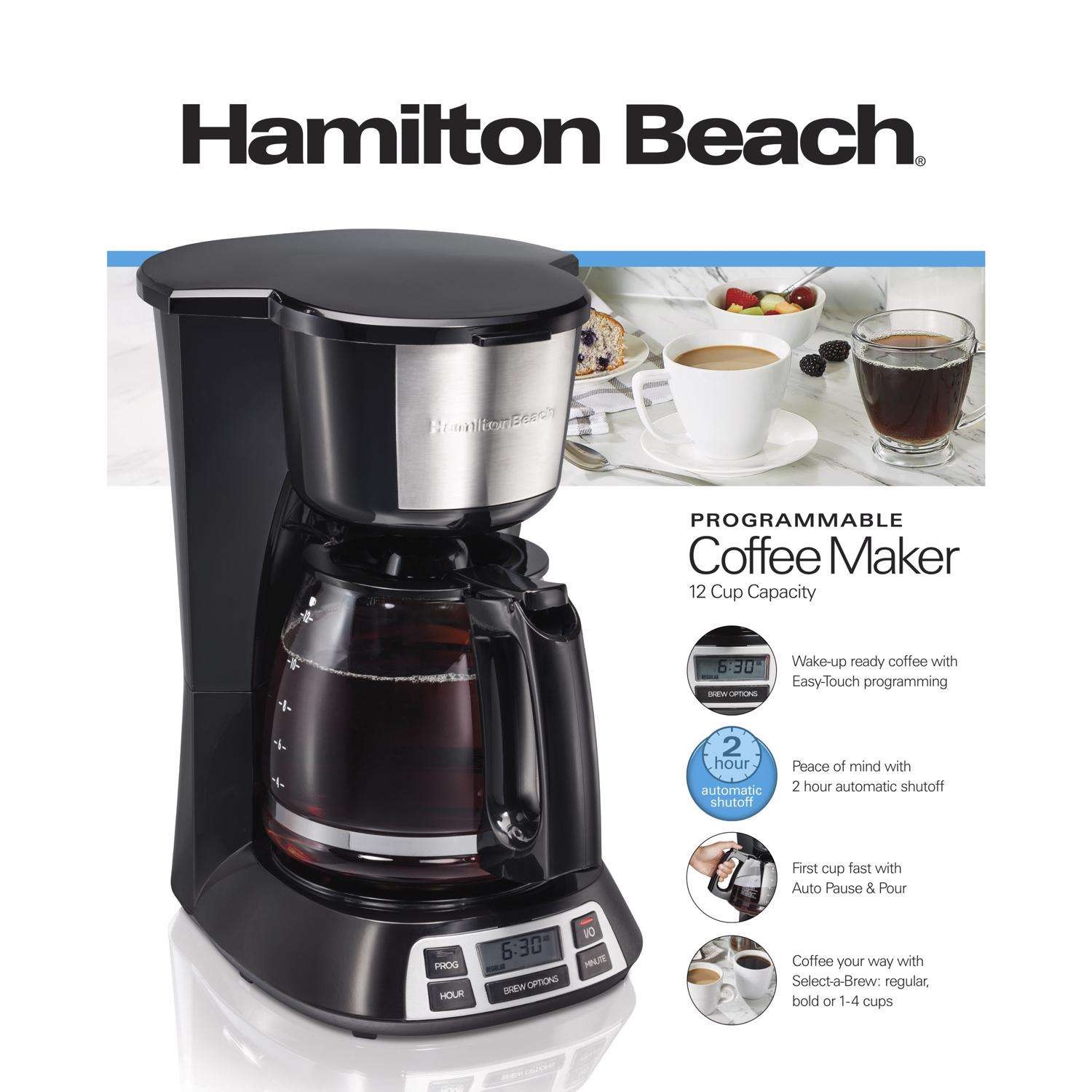 Hamilton Beach 12 Cup Compact Programmable Coffee Maker - Bed Bath
