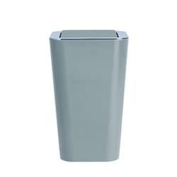 Wenko Candy 1.6 gal Gray Plastic Swing Cover Wastebasket