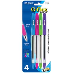 Bazic Products G-flex Assorted Pastel Oil Gel Pen 4 pk