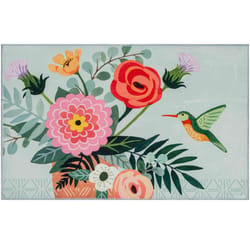 Olivia's Home 22 in. W X 32 in. L Multi-Color Terra Flora Hummingbird Polyester Accent Rug