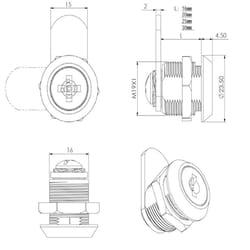 Richelieu Chrome Zinc Key Lock Cylinder Keyed Alike