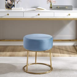 Linon Home Decor Brynlee Blue Fabric Modern Stool Chair 1 pk