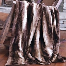 Carstens Inc 50 in. W X 60 in. L Brown/White Polyester Throw Blanket