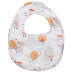 Stephen Joseph Milk and Cookies Muslin Bib Set Cotton/Silicone 1 pk