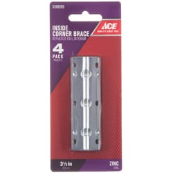 Ace 3-1/2 in. H X 2.238 in. W X 3-1/2 in. D Zinc Inside Corner Brace