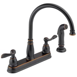 Delta Windemere Two Handle Oil Rubbed Bronze Kitchen Faucet Side Sprayer Included