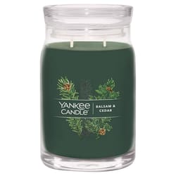 Yankee Candle Signature Green Balsam & Cedar Scent Candle Jar 20 oz